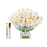 Cote Noire Luxury Centrepiece 37 Rose Bud Bouquet - Pink Blush - Gold Badge