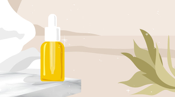 How to Use Retinol with Other Actives. Golden skincare serum bottle 