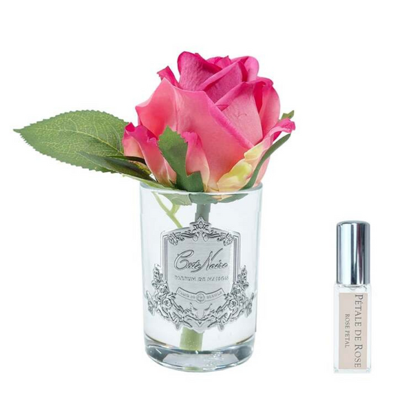 Cote Noire Perfumed Natural Touch Rose Bud - Magenta (Silver & Clear Glass) - Beauty Affairs 1