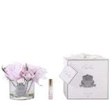 Cote Noire Perfumed Natural Touch Five Roses French Pink - Silver & Clear Glass