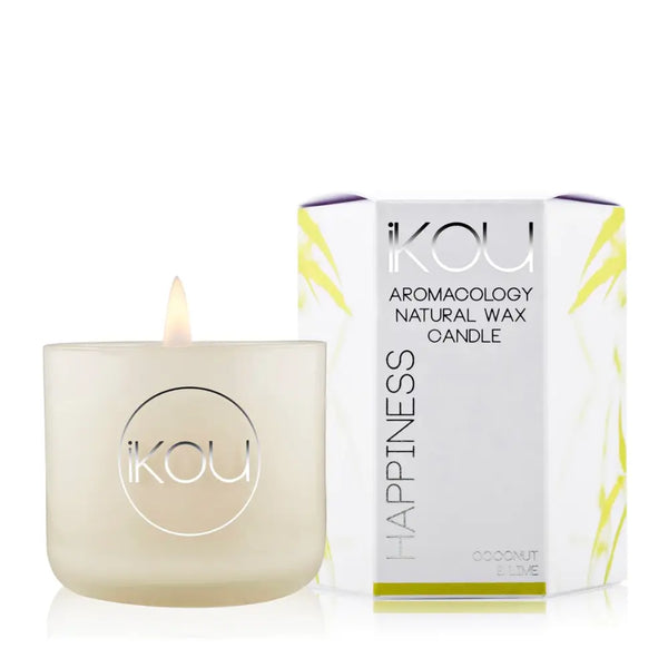 iKOU Aromacology Eco-Luxury Candle Glass Happiness - Beauty Affairs1